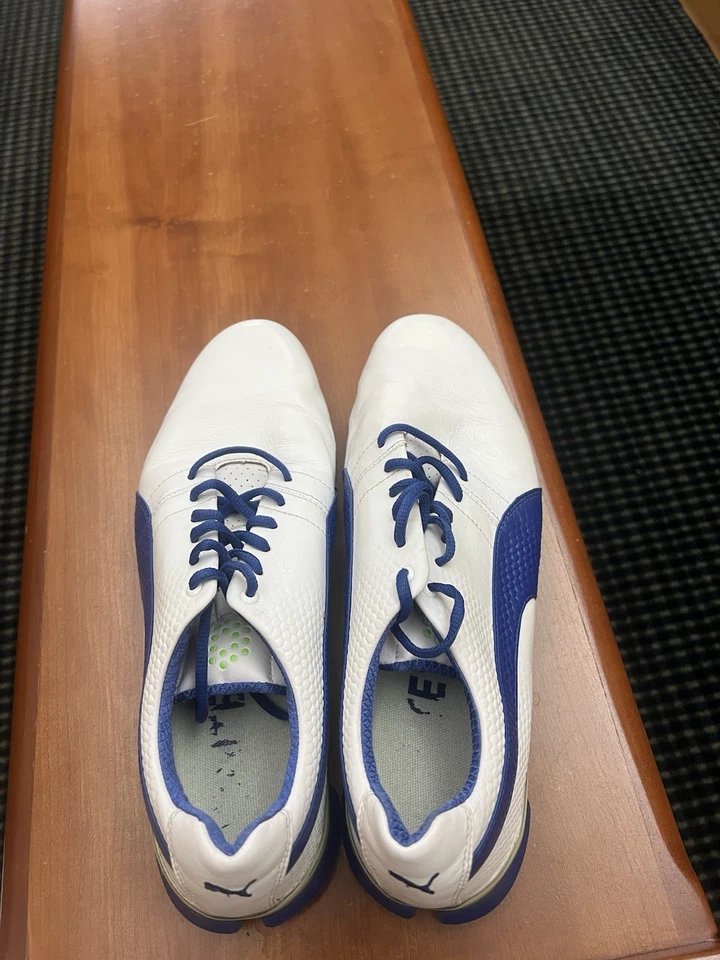Puma Golf Shoes White And Blue Size 12 - Image 3 of 4