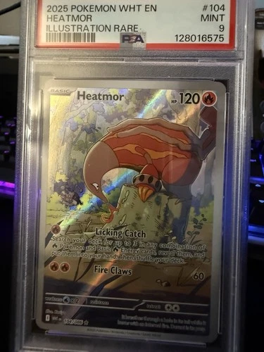 Pokémon TCG Heatmor Illustration Rare Card 104/086 White Flare PSA 9