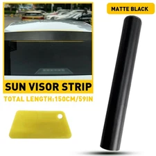 Matte Black Visor Sun Strip Windshield Banner Vinyl Long Lasting Premium Decal P