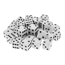 100 Pack Standard Game Dice 16mm (White)