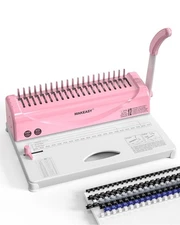 MAKEASY Binding Machine, 21-Hole, Comb Binding Machines with 100PCS Comb Bind...