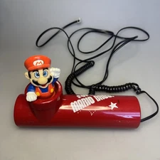 Vintage 1990 Nintendo Super Mario Bros Corded Figural Phone MBS-38 Red Telephone