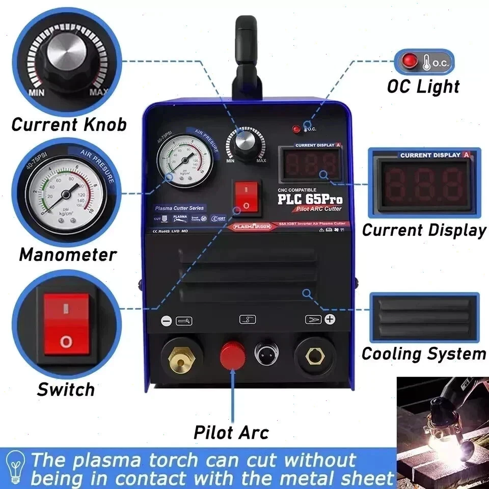CUT65P IGBT Pilot Arc Plasmaschneider CNC Schneiden 18mm 60A WSD65P Troch 220V - Bild 3 von 4