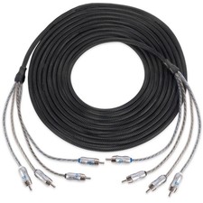 4 Channel 10Ft Black Shielded Interconnect Cable For Superior Sound Quality