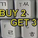 KOREAN TRANSPARENT KEYBOARD STICKERS WITH BLACK LETTERS