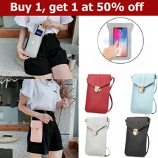 Practial Women Touch Screen Cell Phone Purse Pouch PU Crossbody Shoulder Bag US