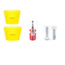 Roller Skate Toe Stops Screwdriver Rubber Brake Stoppers Block Set, Clear Yellow