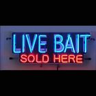 Live Bait Sold Here Tackle Shop 32"x16" Neon Light Sign Lamp Hd Vivid Printing