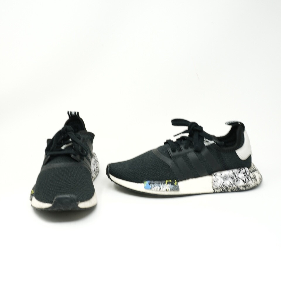Adidas Men's NMD_R1 Black Graffiti Scribble Print Low Top Athletic Sneakers  Shoe