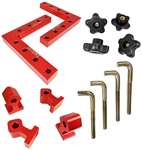 90 Degree Positioning Squares w\ 4 Clamps, 5.5"x5.5" Sturdy Aluminum Alloy - Picture 7 of 8