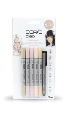 COPIC Ciao 5+1 Porträtfarben 1 Stiftset | mit feinem Futter