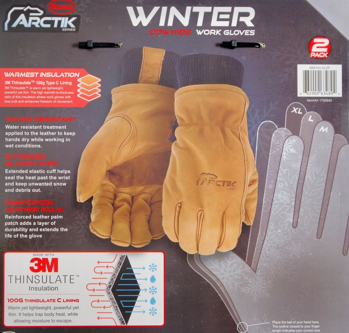 Boss Arctik Winter Work Gloves Water Resistant 3M 100g Boss Arctik Winter Work Gloves Water Resistant 3M 100g