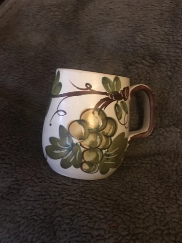 Hand Painted Pottery Coffee Mug Made In Italy 