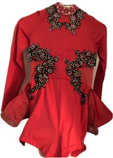 Dance Costume Large Child Red/ Shorts/unitard Jazz Contemporary Modern