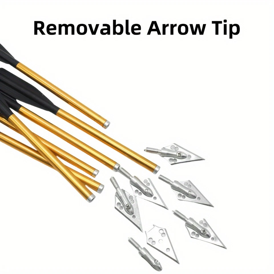 12Pcs Mini Archery Pistol Crossbow Bolts 6.5" Aluminium Arrows Broadhead Hunting - Image 4 of 4