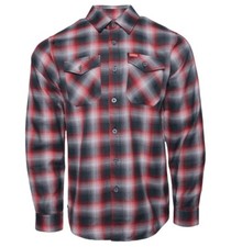 Dixxon Equalizer Red Gray Plaid Flannel Shirt, Mens Tall Sizes