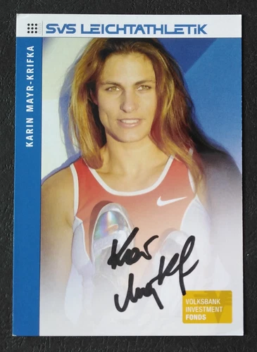 1279 Karin Mayr-Krifka Austria Athletics Autograph Card Original Signed