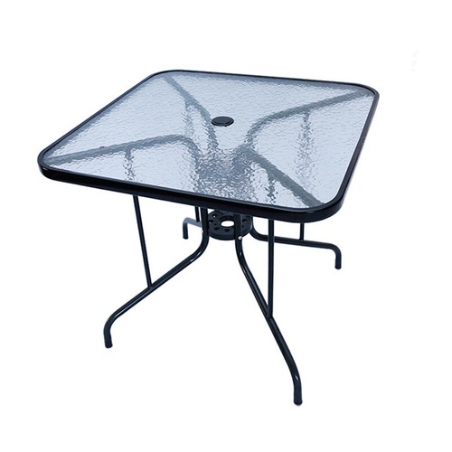 S L Glass Outdoor Table Round Bistro Garden Patio Side Bar Tables w