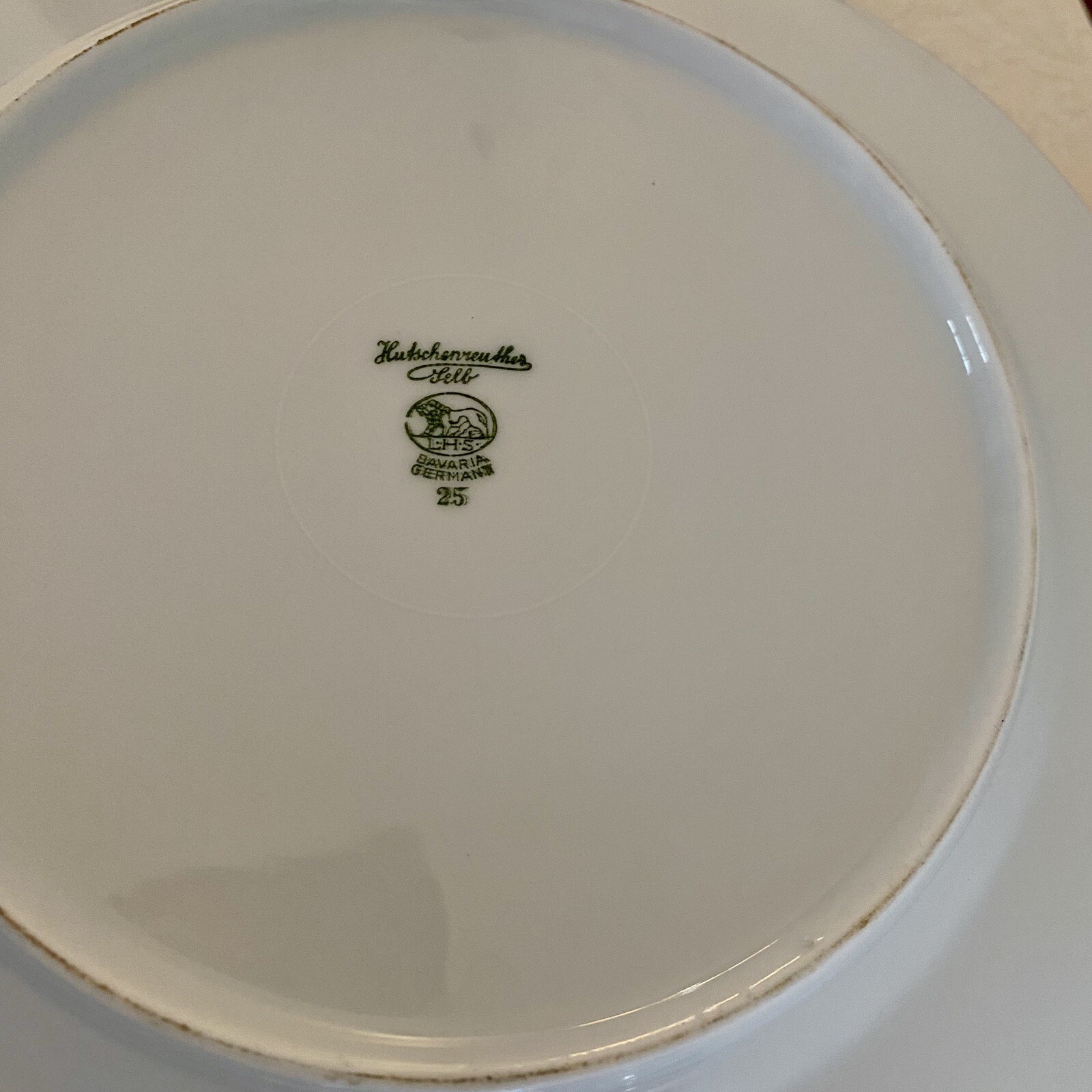 Hutschenreuther HandPainted Roses Gold Gilt 4 Dinner & 4 Salad Plate VTG SET 8pc