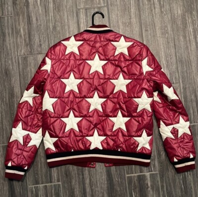 Authentic Saint Laurent Star Quilted Varsity Bomber Jacket Size