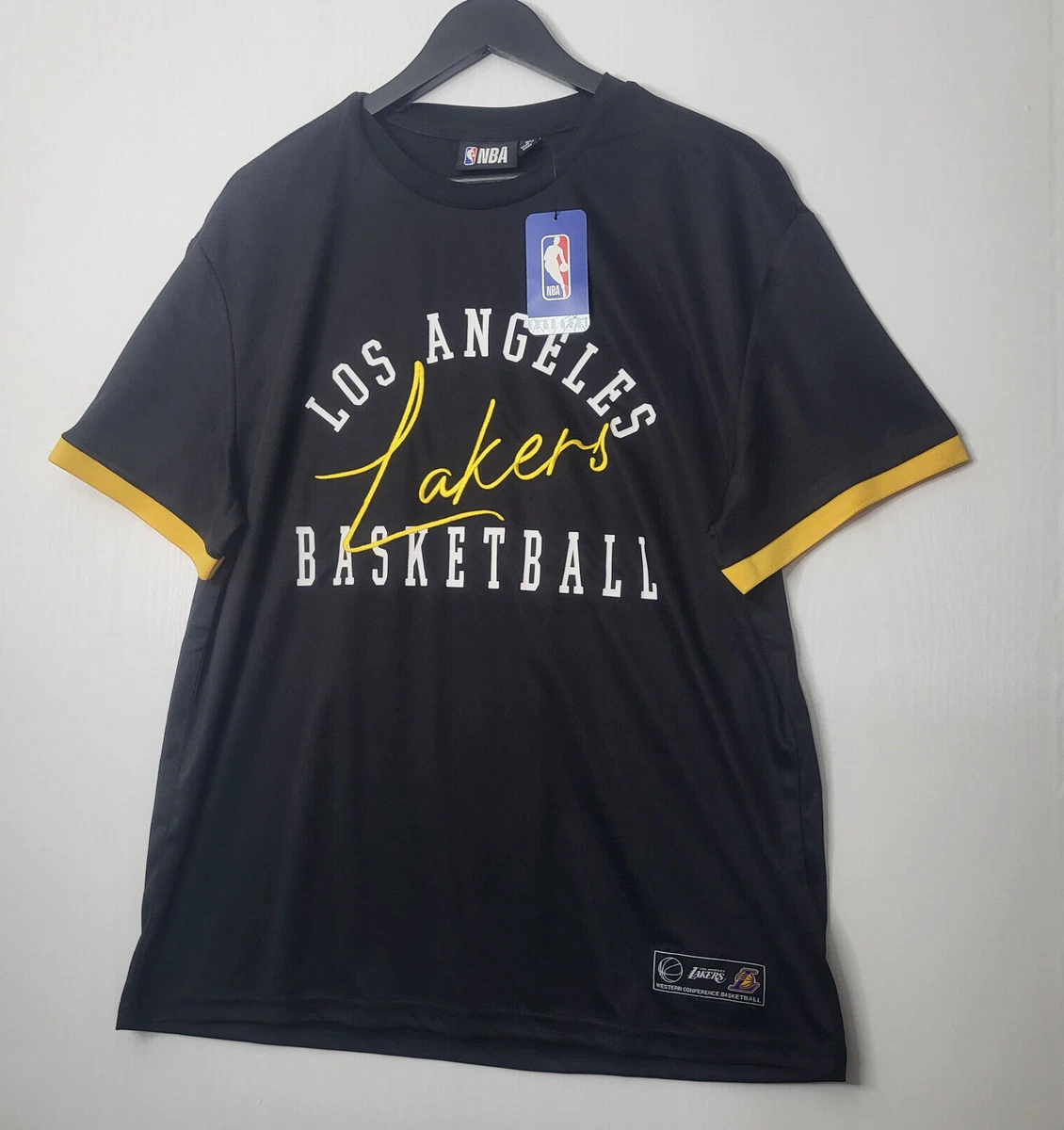 NBA LA Lakers Basketball Jersey Mens Medium Black Gold Official