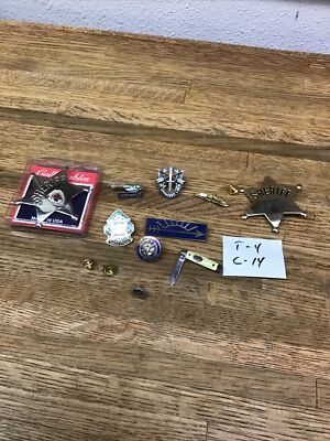 Lot of  Pins, Badges,knife from various organizations