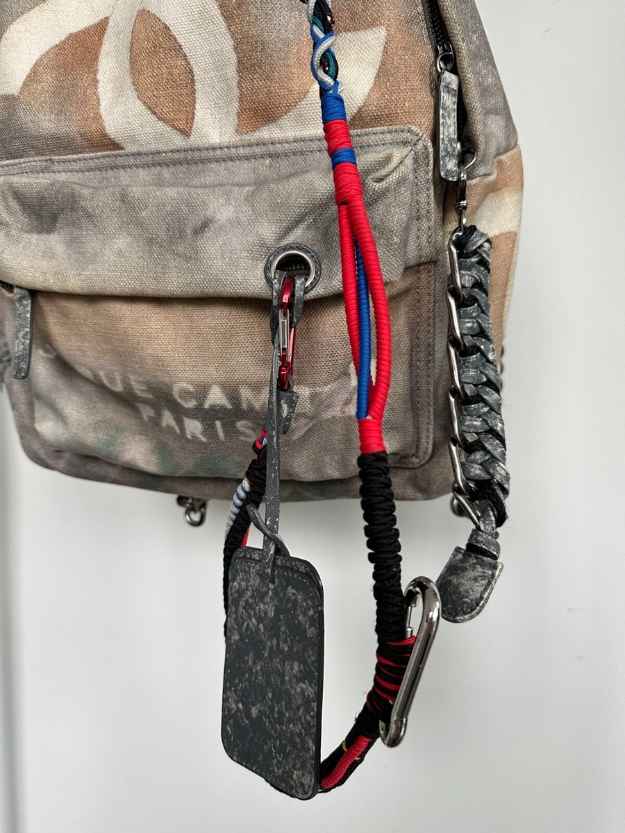 CHANEL Graffiti Backpack in Grey Multicolored Canvas with Silver