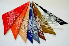 Vintage style Paisley 100% Cotton Large Bandana 25" x 25" Made in Japan - NEW