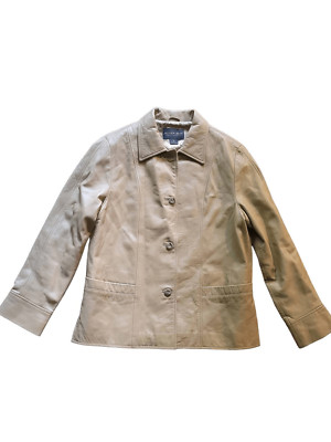 Golden Bear Jacket Women's Small Tan Button Down Soft Leather Limited Edition