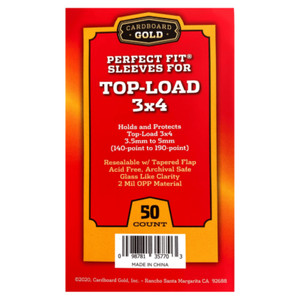 50 CBG Perfect Fit Sleeves 3x4 Toploaders EXTRA LARGE 140-190pt FREE SHIPPING