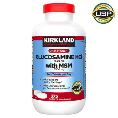 Glucosamine HCl with MSM Joint Support Extra Strength 1500mg, 375 Tablets