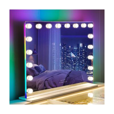 VANITII GLABAL Vanity Mirror with RGB Lights 32''x23'' Hollywood Makeup Mirror ...