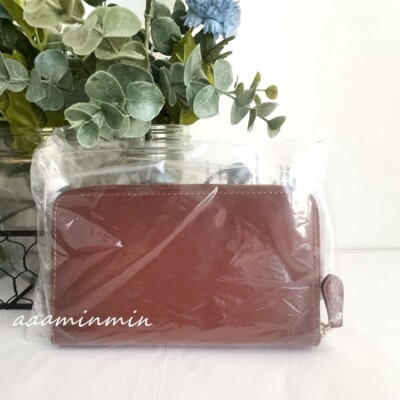 NWT Coach Medium Zip Around Refined Leather Wallet Brass/ 1941