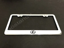 1xLexusLOGO STAINLESS STEEL LICENSE PLATE FRAME + Screw Caps