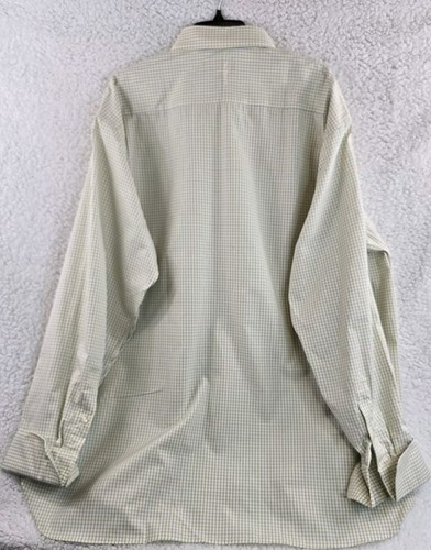 Gitman Bros Dress Shirt Cream / Blue Check Size 18 / 36 French Cuff Never Worn - Picture 7 of 18