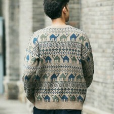 Hommes Pull Tricot Hiver Chaud Imprimé Pull Pull Desseré Ras Cou Hauts