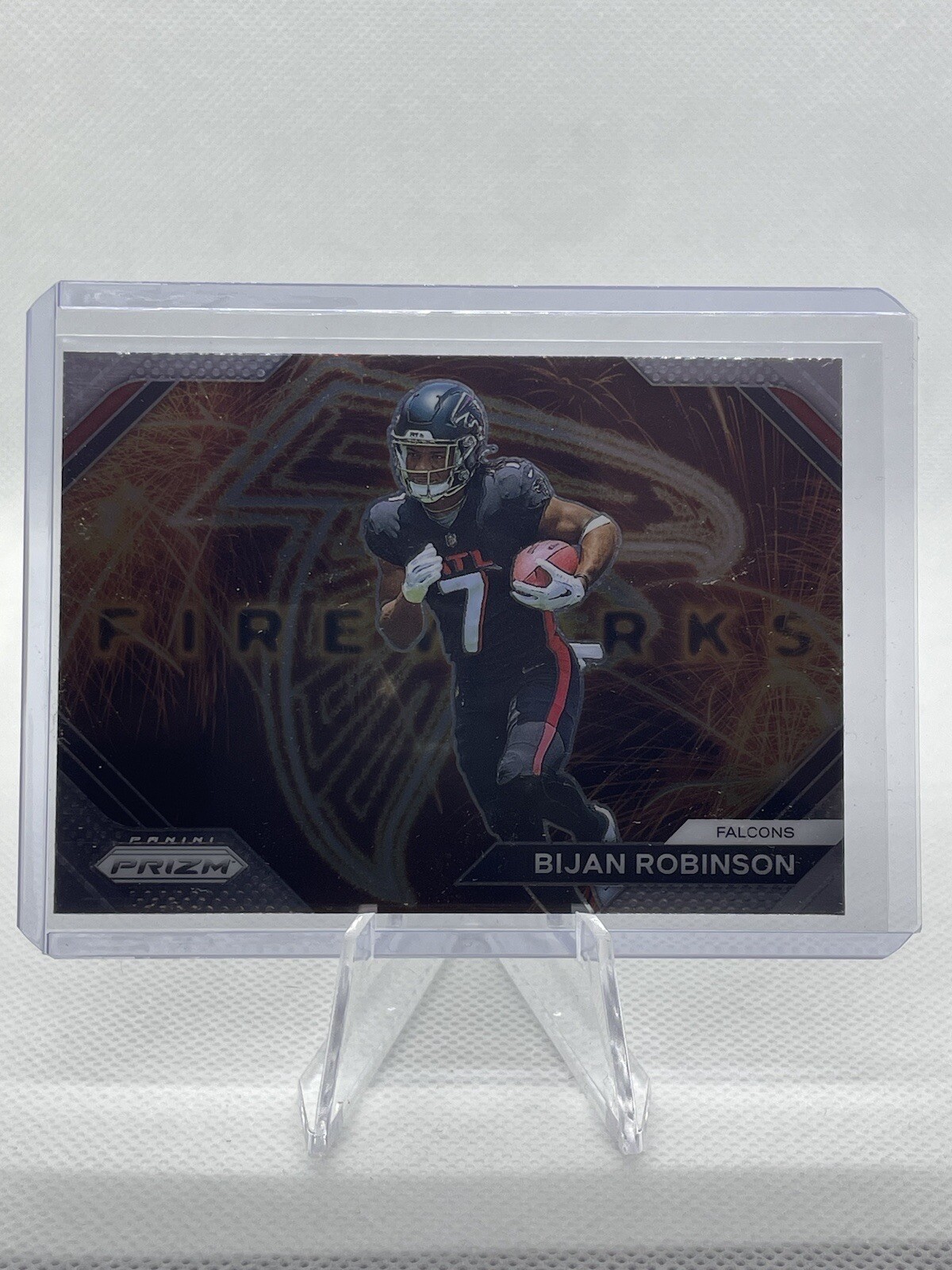 2023 Prizm Football Bijan Robinson Fireworks No. F-24 Falcons