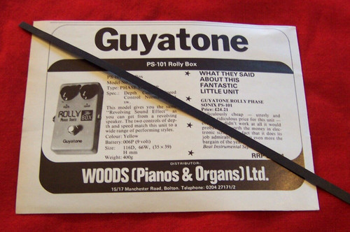 GUYATONE PS-101 ROLLY BOX GUITAR EFFECTS UNIT 1978 ORIGINAL VINTAGE ADVERT