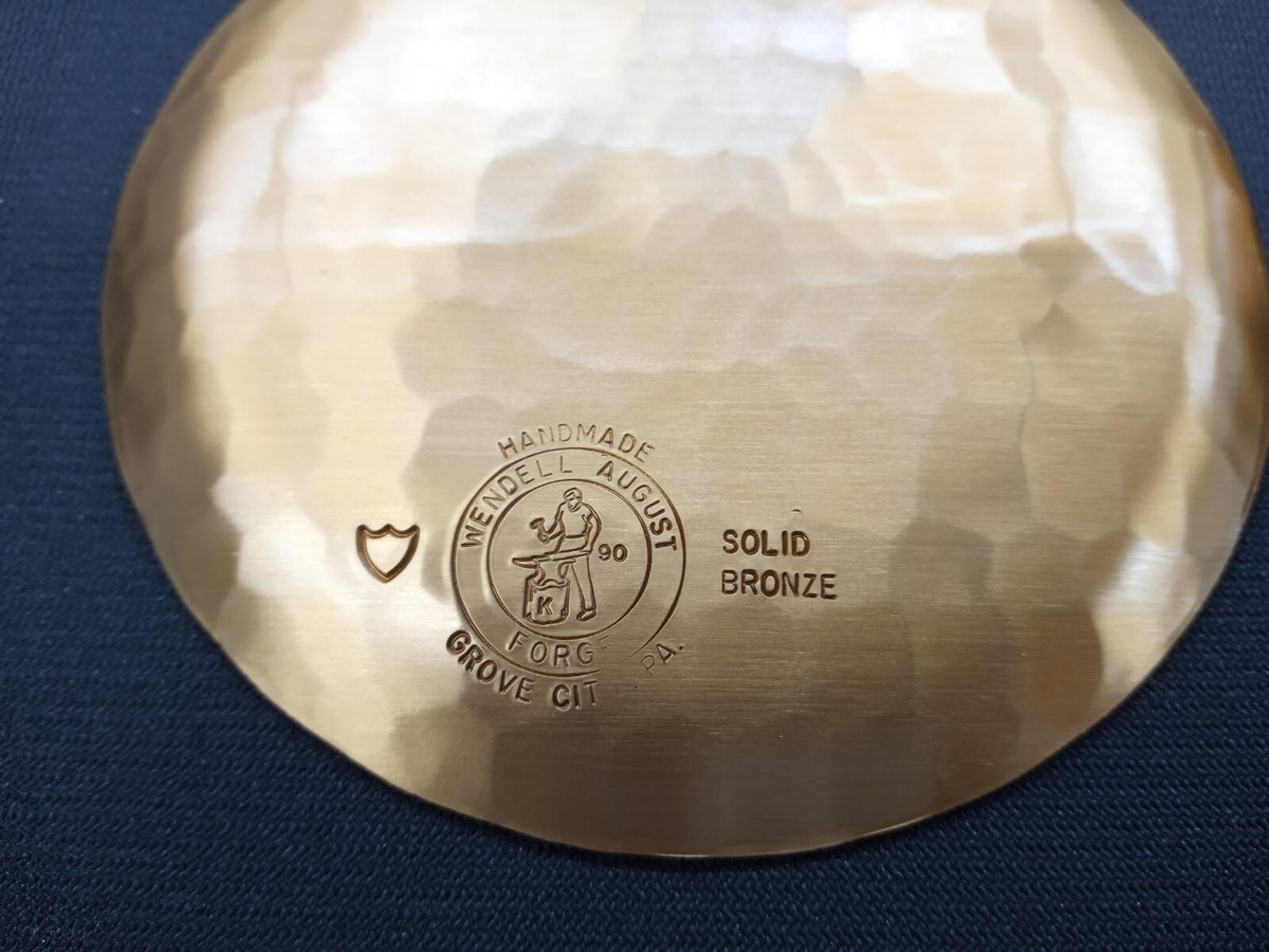 Vintage Wendell August Forge Solid Bronze Handmade Plates. Grove