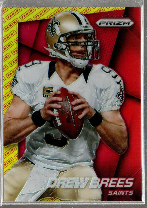 2014 Prizm Prizms Panini Logo Red Yellow #191 Drew Brees