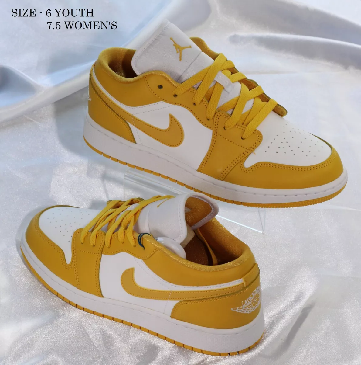 Size 6Y - Nike Air Jordan 1 Low Pollen White Low Top