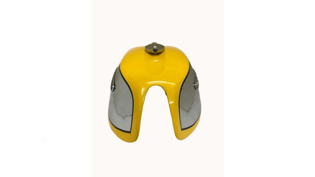 Fit For Ducati 750 Gt 1972 Yellow Steel Chrome Petrol Tank