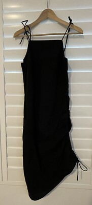 H and M WOMANs ASYMMETRICAL LINEN BLEND MIDI DRESS Black Size Small | eBay H and M WOMANs ASYMMETRICAL LINEN BLEND MIDI DRESS Black Size Small | eBay