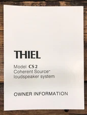 Thiel CS 2 Speaker  Owner / User Manual *Original*