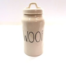 Rae Dunn WOOF Dog Treat Cookie Jar with Lid Artisan Collection 10" Tall