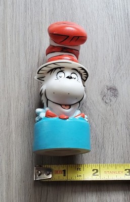 Dr. Seuss Cat in the Hat Souvenir Bottle Topper 4'' 3D Universal Studios W Straw