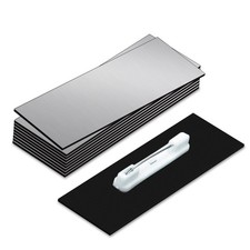 10 PCS Black Name Tag Badge Blanks With Pin Round Corners 1 x 3 Inch DIY