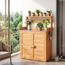 Wooden Gardening Workstation Potting Table Plant Bench