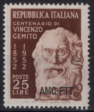 TRIESTE ZONA A 1952 GEMITO 25 LIRE G.O MLH*