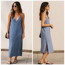 Faithfull the Brand x Revolve Blue White Stripe Midi Dress Size 4/S